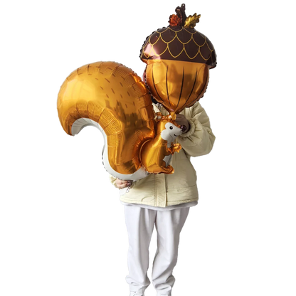 Thanksgiving Theme Party Decorations Maple Leaf Nut Squirrel Balloons Jungle Animals Party Decor Supplies Kids Gifts