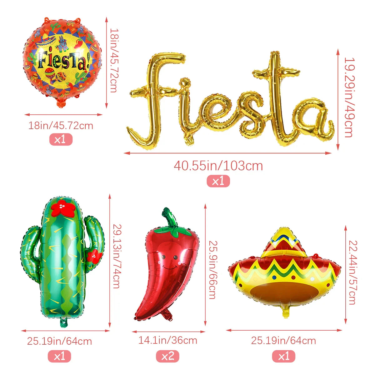 2025 Fiesta Party Decoration Balloons Mexican Fiesta Party Decorations Taco Luau Decorations Birthday Party Supplies Home Decor