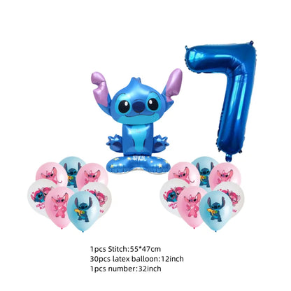 Kids First 6th Birthday Party Decorations Stitch Balloons Set Cute Globos Baby Shower Supplies Children Gifts Ballons