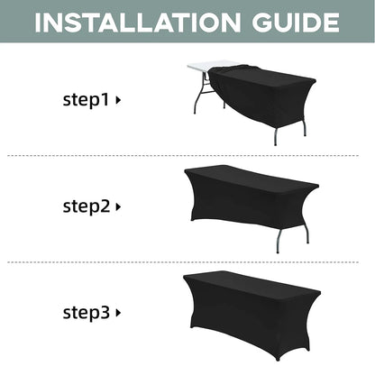 Spandex Tablecloth Tight Fitted Washable and Wrinkle Resistant Stretch Rectangular Patio Table Cover for Event Wedding Parties