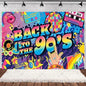 90’S Disco Party Decorations Back To 90s Backdrop Women Men Friend Birthday Music Party Disposable Tableware Balloon CakeTopper
