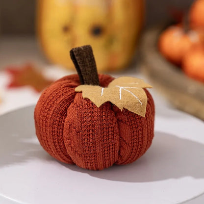 Thanksgiving Party Decoration Knitted Pumpkin Harvest Festival Party DIY Pumpkin Ornament Happy Thanksgiving Day 2025 Home Decor