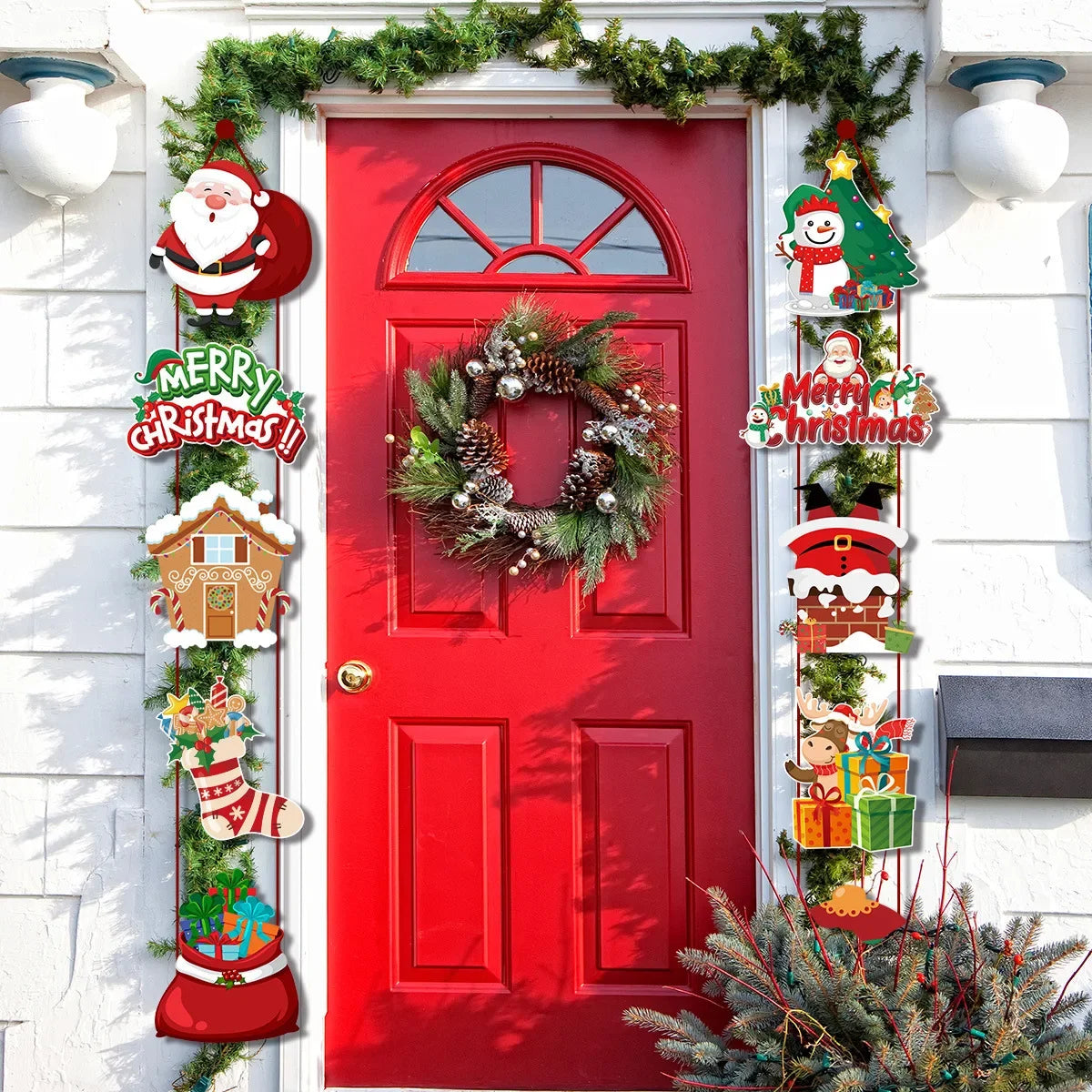 Christmas Decorations 2024 Party Door Hanging Decorations Christmas Senior Door Hanging Banner Hangers Party Supplies