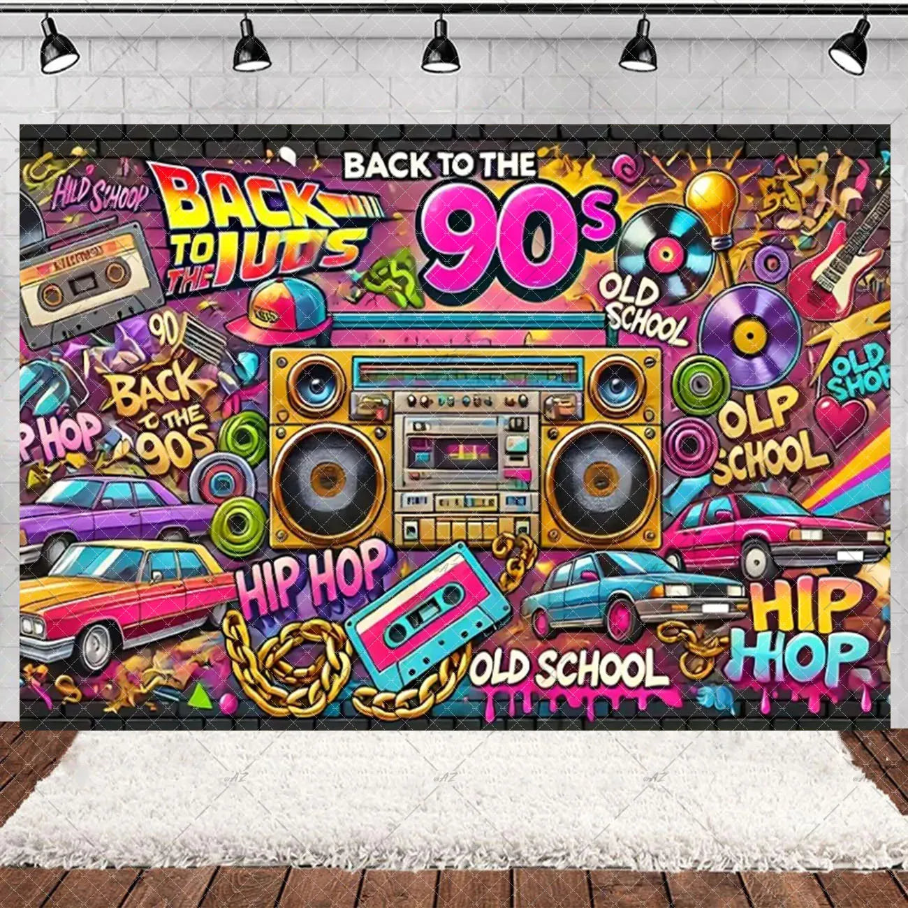 90’S Disco Party Decorations Back To 90s Backdrop Women Men Friend Birthday Music Party Disposable Tableware Balloon CakeTopper