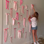 Pink Bow Wall Decoration Set 40pcs Party Supplies Holiday Home Decoration Wall Embellishment Atmosphere Fun Personality