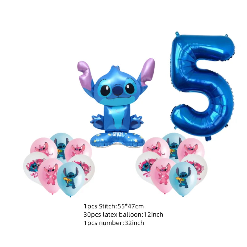 Kids First 6th Birthday Party Decorations Stitch Balloons Set Cute Globos Baby Shower Supplies Children Gifts Ballons