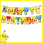 Pokemon Birthday Party Decoration Pikachu Balloons Disposable Tableware Cup Napkin Plate Tablecloth Baby Shower Cake Topper Flag