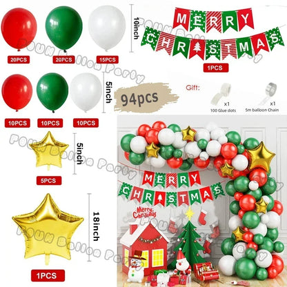 Christmas Decorations Christmas Balloon Garland Arch Kit Candy Cane Star Foil Baloon Birthday Party Christmas Tree New Year Gift