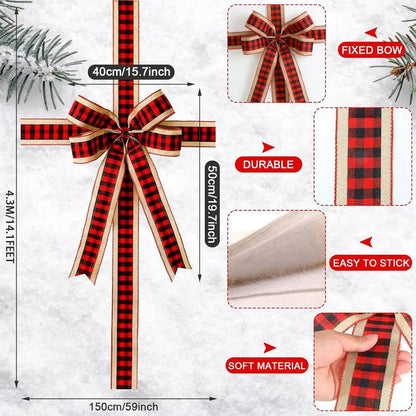 Christmas Front Door Decoration Xmas Large Red organza Bow Wedding Traditional Ready Made Door Bow 2026 New Year Decoration