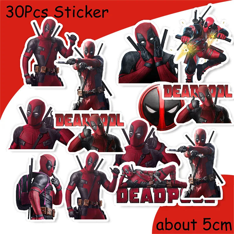 DEADPOOL Birthday Party Decorations Disposable Tableware Cake Topper Flag Kids Anniversaire Party Baby Shower Cake Kids Favors