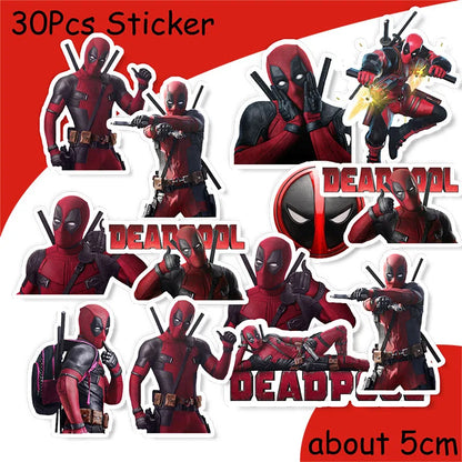 DEADPOOL Birthday Party Decorations Disposable Tableware Cake Topper Flag Kids Anniversaire Party Baby Shower Cake Kids Favors