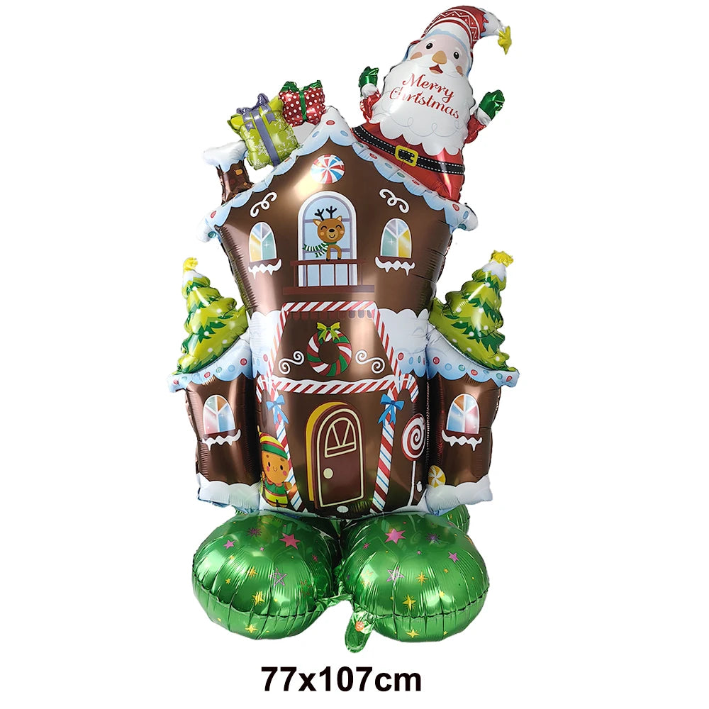 Christmas Party Decorations Christmas Party Supplies Santa Claus Snowman Christmas Tree Balloons for Festive Holiday Decors