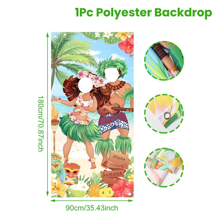 Hawaiian Party Decorations Artificial Flower Garland Summer Tropical Aloha Hawaii Party Supplies Wedding Birthday Flamingo Decor