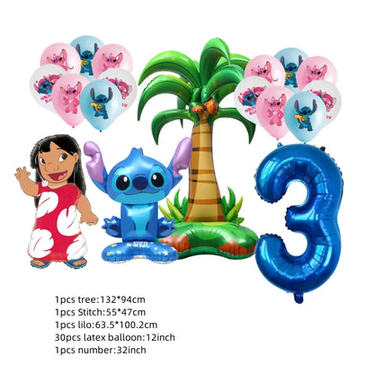Kids First 6th Birthday Party Decorations Stitch Balloons Set Cute Globos Baby Shower Supplies Children Gifts Ballons