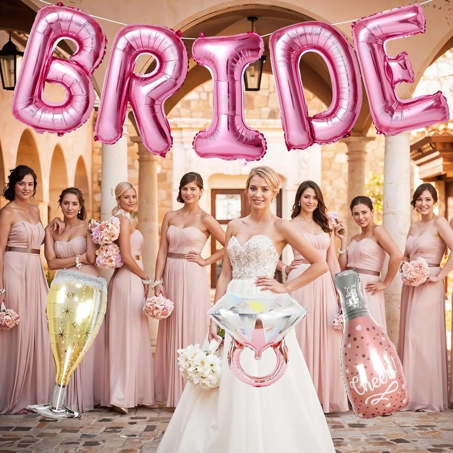 Bride Theme Balloons Banner Party Home Decorations for Bachelorette Engagement Wedding Bridal Shower Decor Event Party Supplies