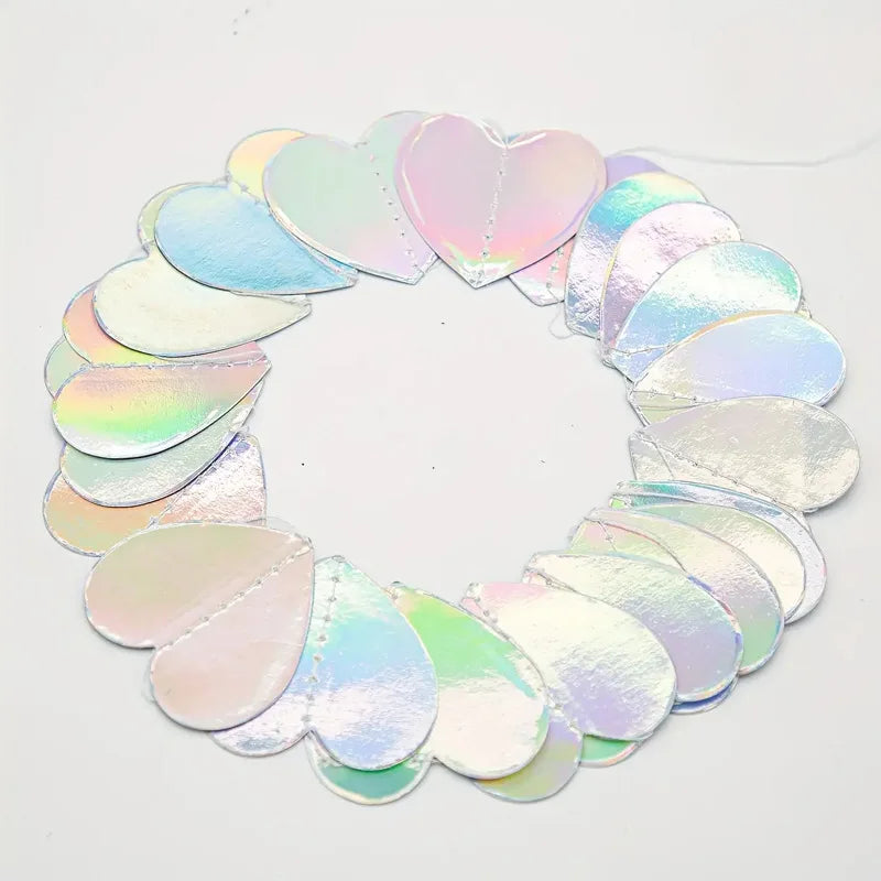 Disco Theme Heart Round Paper Garland Birthday Party Decorations Background Wall Hanging Banners Holiday Festival Photo Props