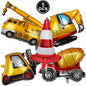 Construction Truck Balloons Excavator Cement Truck Forklift Crane Foil Balloon Kid Boys Birthday Party Construction Theme Decors