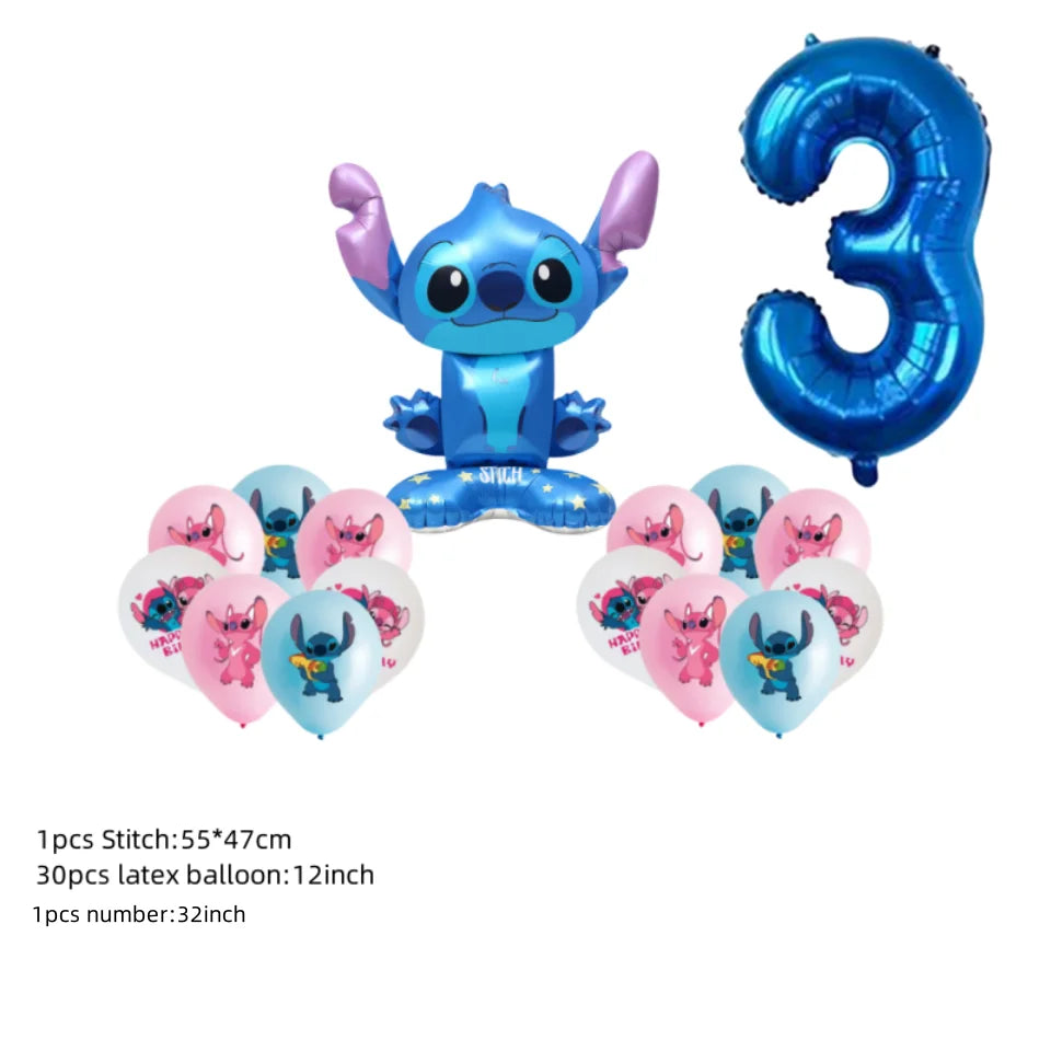 Kids First 6th Birthday Party Decorations Stitch Balloons Set Cute Globos Baby Shower Supplies Children Gifts Ballons
