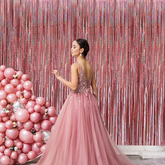 Bachelorette Party Decorations Sequin Backdrop Curtain 2m Tinsel Foil Birthday Curtain Wedding Birthday Party Decorations