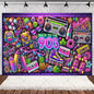 90’S Disco Party Decorations Back To 90s Backdrop Women Men Friend Birthday Music Party Disposable Tableware Balloon CakeTopper