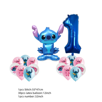 Kids First 6th Birthday Party Decorations Stitch Balloons Set Cute Globos Baby Shower Supplies Children Gifts Ballons