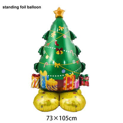 Christmas Party Decorations Christmas Party Supplies Santa Claus Snowman Christmas Tree Balloons for Festive Holiday Decors