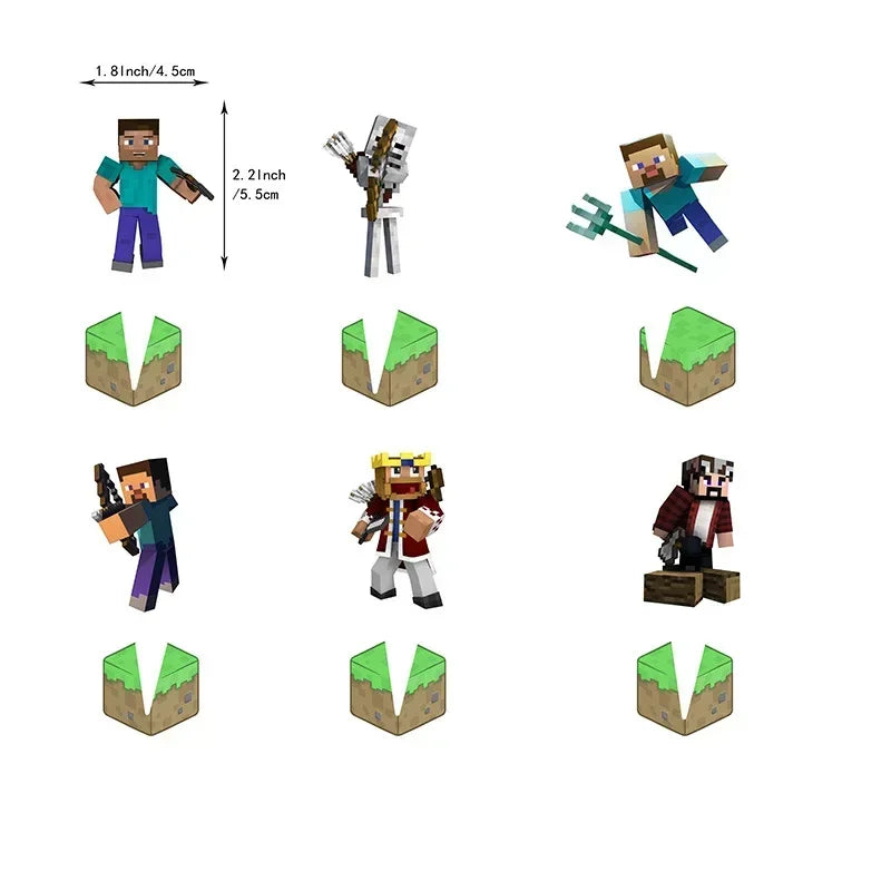 Party Decoration Game Theme Birthday Disposable Banner Hanging Balloon Cake Noodles Tableware Festival Decor Anime Accessories