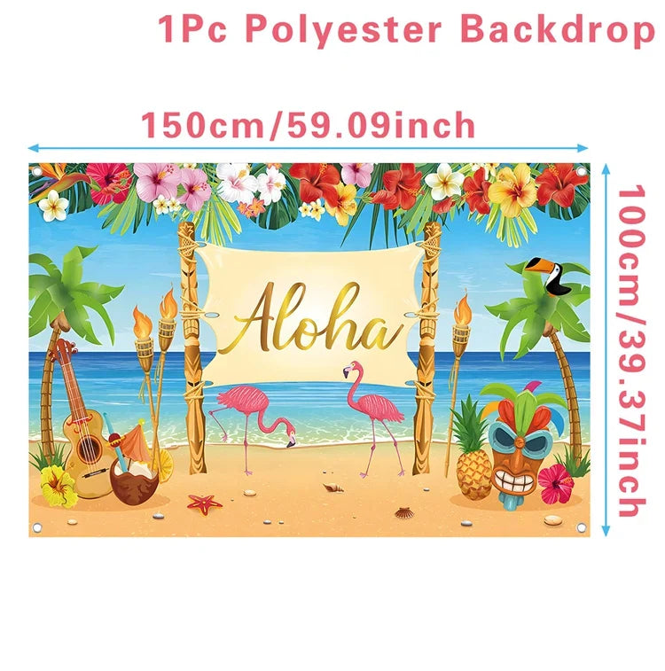 Hawaiian Party Decorations Artificial Flower Garland Summer Tropical Aloha Hawaii Party Supplies Wedding Birthday Flamingo Decor