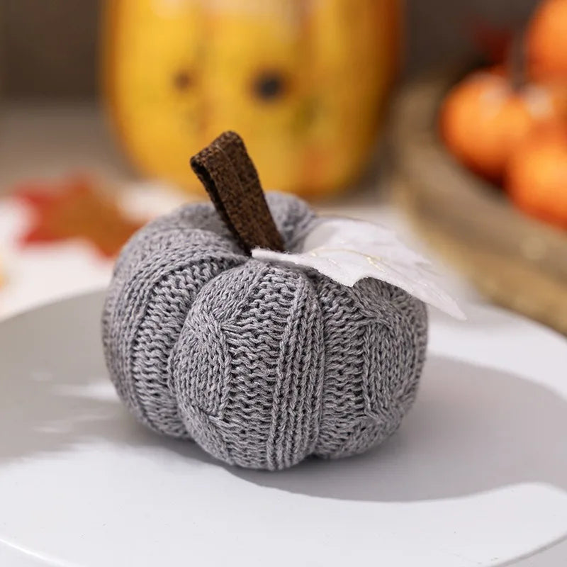 Thanksgiving Party Decoration Knitted Pumpkin Harvest Festival Party DIY Pumpkin Ornament Happy Thanksgiving Day 2025 Home Decor