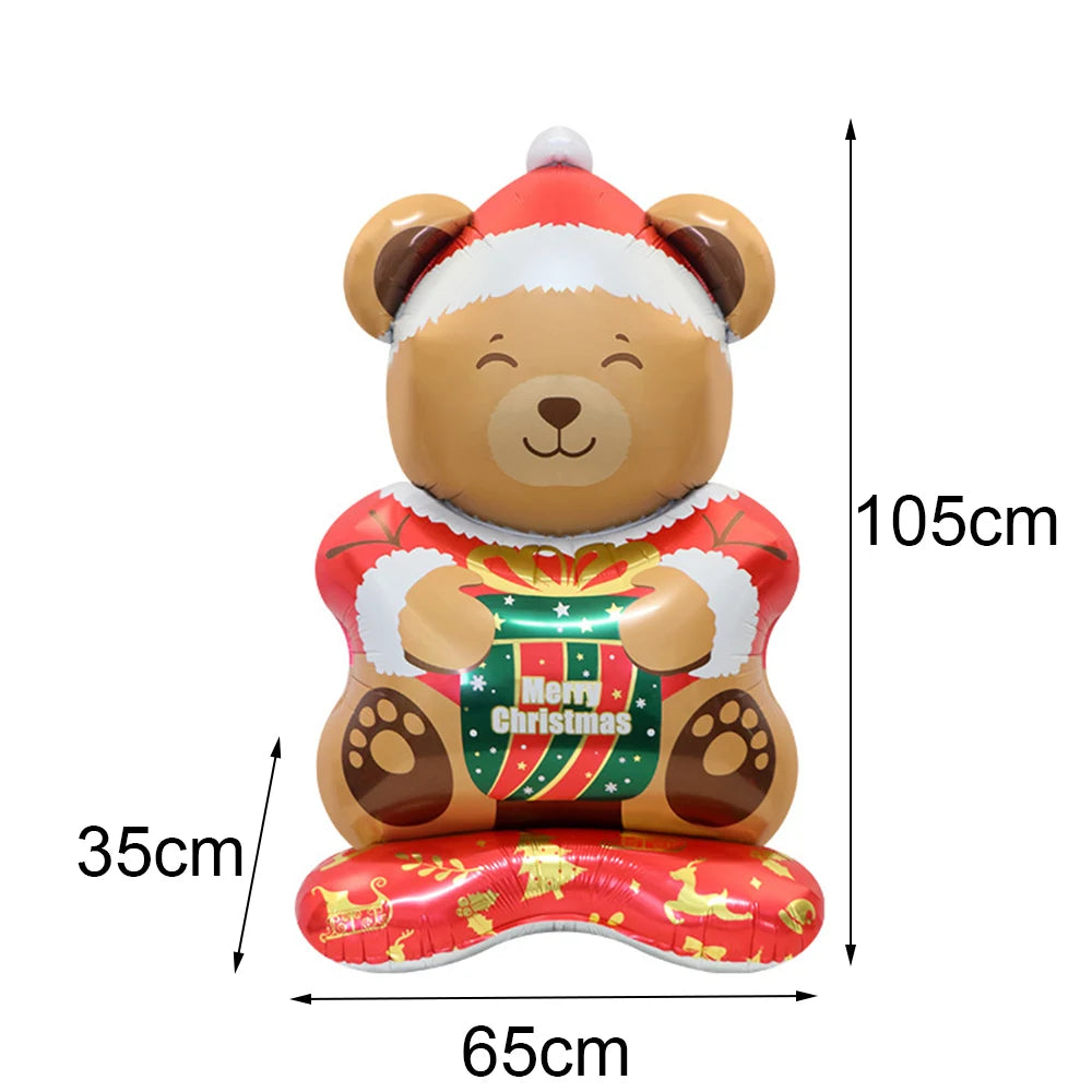 Christmas Party Decorations 4D Standing Reindeer Snowman Santa Claus Christmas Streetlights Bear Dog Balloons Cartoon Balloons