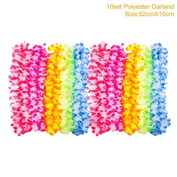 Hawaiian Party Decorations Artificial Flower Garland Summer Tropical Aloha Hawaii Party Supplies Wedding Birthday Flamingo Decor