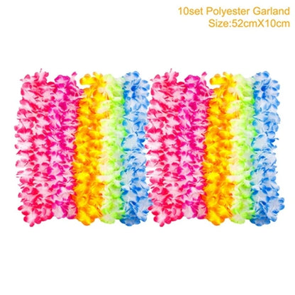 Hawaiian Party Decorations Artificial Flower Garland Summer Tropical Aloha Hawaii Party Supplies Wedding Birthday Flamingo Decor