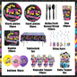 90’S Disco Party Decorations Back To 90s Backdrop Women Men Friend Birthday Music Party Disposable Tableware Balloon CakeTopper