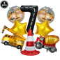 Construction Truck Balloons Excavator Cement Truck Forklift Crane Foil Balloon Kid Boys Birthday Party Construction Theme Decors