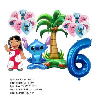 Kids First 6th Birthday Party Decorations Stitch Balloons Set Cute Globos Baby Shower Supplies Children Gifts Ballons