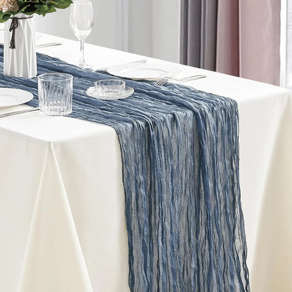 10Pcs Cheesecloth Table Runner Boho Gauze Table Runner 40x270cm Romantic Table Runner for Wedding Bridal Shower Birthday Party