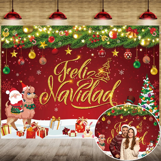 Merry Christmas Party Decoration Feliz Navidad Backdrop Mexican Spanish Merry Christmas Party Decoration Supplies Xmas Holiday