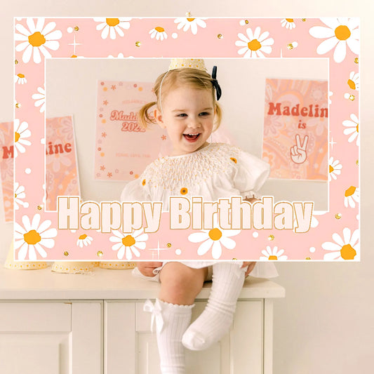 LaVenty Hippie Groovy Birthday Party Decoration Hippie Groovy Party Supplies Photo Booth Props Frame