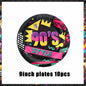 90’S Disco Party Decorations Back To 90s Backdrop Women Men Friend Birthday Music Party Disposable Tableware Balloon CakeTopper