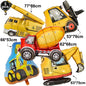 Construction Truck Balloons Excavator Cement Truck Forklift Crane Foil Balloon Kid Boys Birthday Party Construction Theme Decors