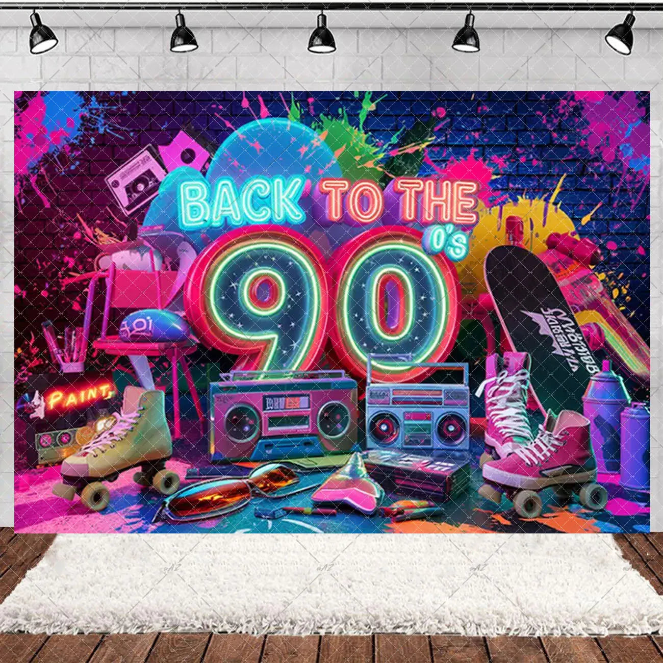 90’S Disco Party Decorations Back To 90s Backdrop Women Men Friend Birthday Music Party Disposable Tableware Balloon CakeTopper