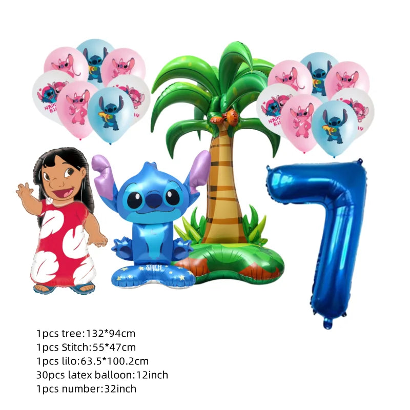Kids First 6th Birthday Party Decorations Stitch Balloons Set Cute Globos Baby Shower Supplies Children Gifts Ballons