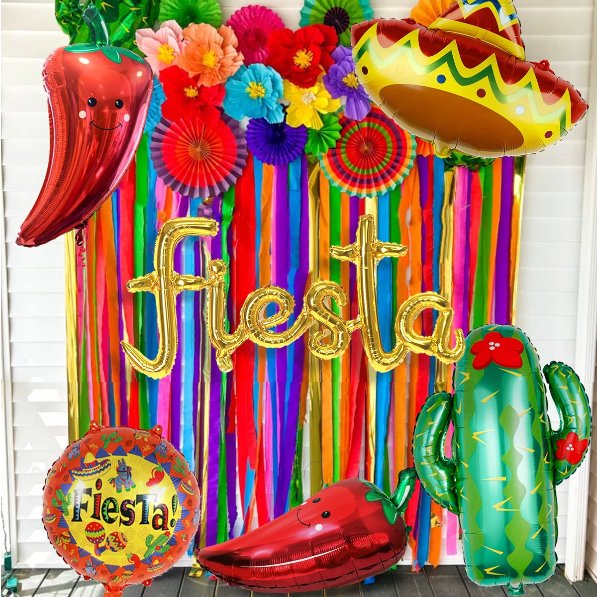 2025 Fiesta Party Decoration Balloons Mexican Fiesta Party Decorations Taco Luau Decorations Birthday Party Supplies Home Decor