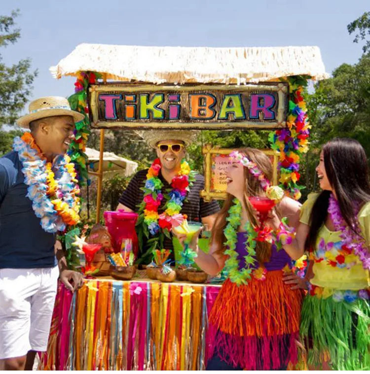 Hawaiian Party Decorations Artificial Flower Garland Summer Tropical Aloha Hawaii Party Supplies Wedding Birthday Flamingo Decor