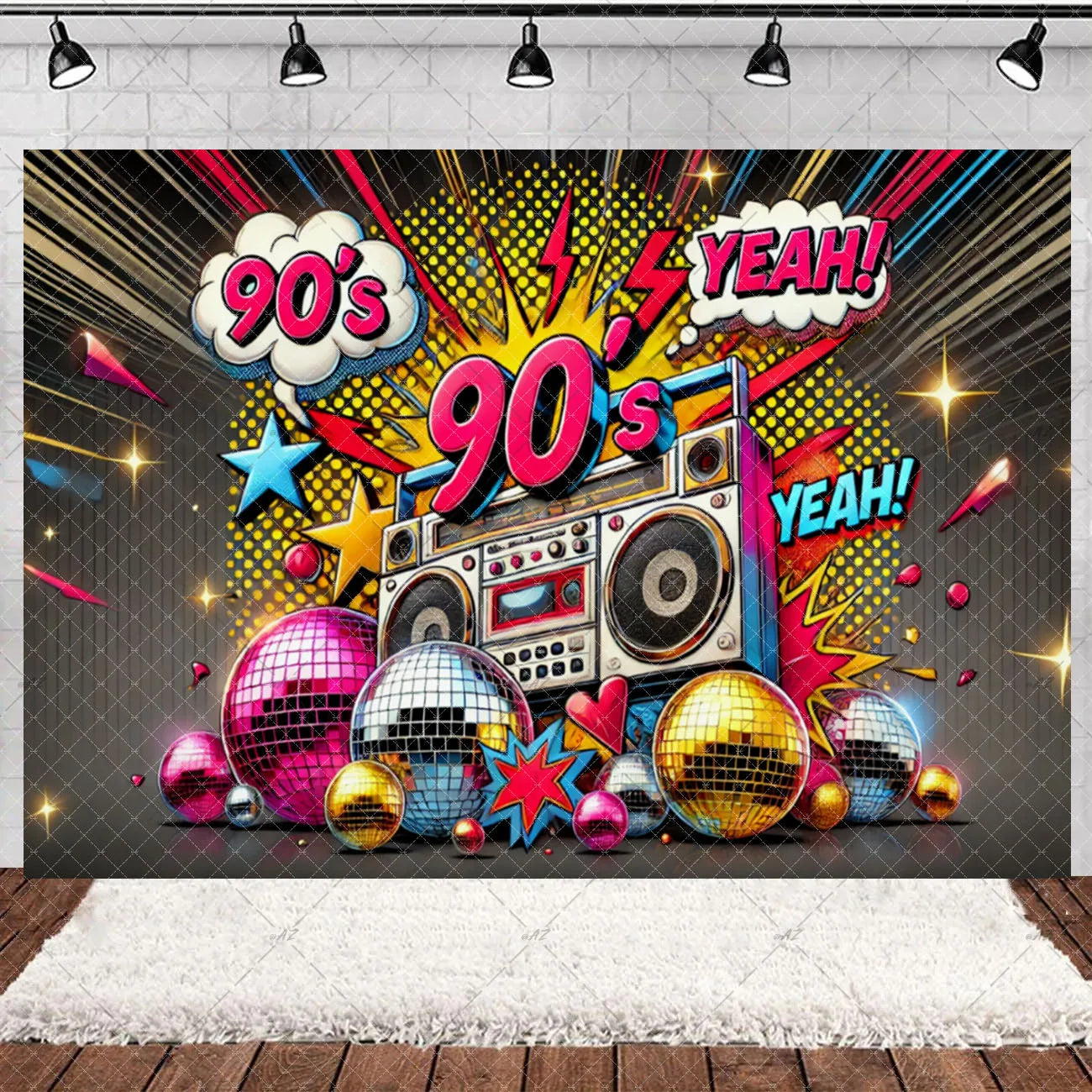 90’S Disco Party Decorations Back To 90s Backdrop Women Men Friend Birthday Music Party Disposable Tableware Balloon CakeTopper