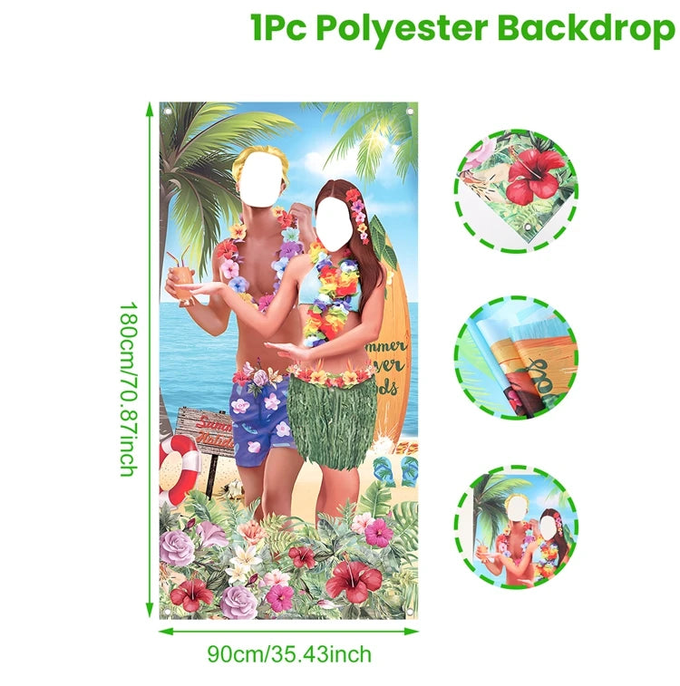 Hawaiian Party Decorations Artificial Flower Garland Summer Tropical Aloha Hawaii Party Supplies Wedding Birthday Flamingo Decor