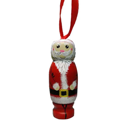 DIY Gift Wood DIY Funny Santa Ornament Party Decors Holiday Hanging Christmas Tree Decoration