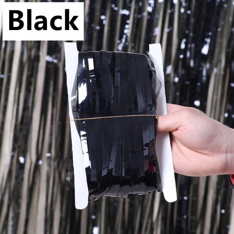 3/2/1Pack Party Background Wedding Decoration Foil Fringe Curtain Sequin Bachelorette Photo Backdrop Wall Curtain Birthday Gifts