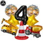 Construction Truck Balloons Excavator Cement Truck Forklift Crane Foil Balloon Kid Boys Birthday Party Construction Theme Decors
