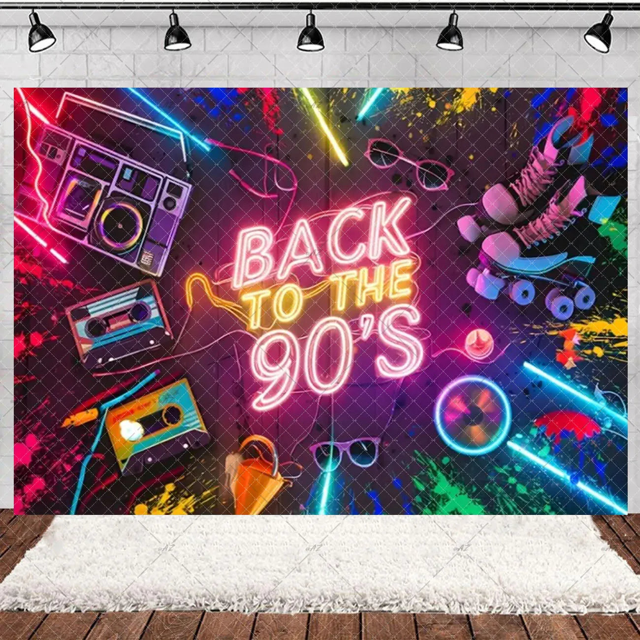 90’S Disco Party Decorations Back To 90s Backdrop Women Men Friend Birthday Music Party Disposable Tableware Balloon CakeTopper